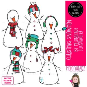 Christmas Snowmen clip art, Winter clip art Mini