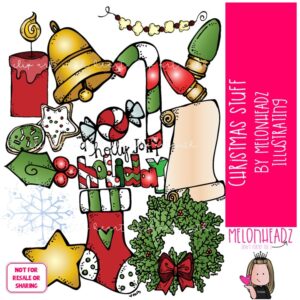 Christmas Stuff clip art, Christmas Cookie clip art COLORED Version