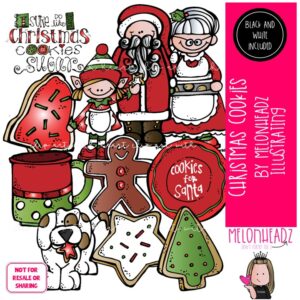 Christmas Cookies clip art, Santa clip art COMBO PACK
