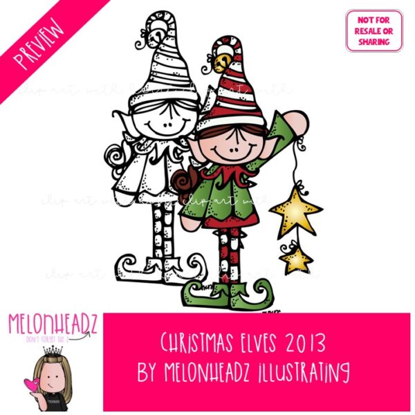 Christmas Elves clip art 2013 COMBO PACK - Melonheadz