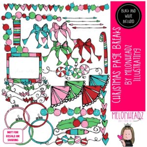 Christmas Page Breaks clip art, divider clip art COMBO PACK
