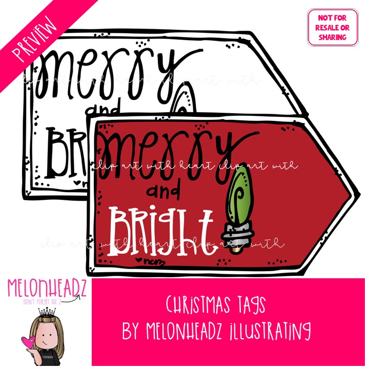Christmas Tags clip art COMBO PACK - Image 2