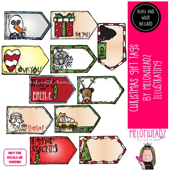 Christmas Tags clip art COMBO PACK