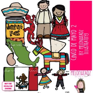Cinco de Mayo 2 clip art, Fiesta, Pinata COLORED Version