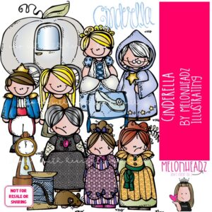 Cinderella clip art, princess, literature, book companion COLORED Version