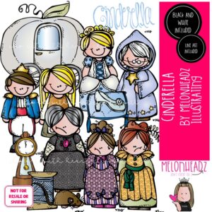 Cinderella clip art, princess, literature, book companion COMBO PACK