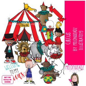 Circus clip art 2017, Big Top, ringmaster, tent COLORED Version