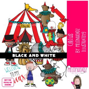Circus clip art 2017, Big Top, ringmaster, tent BLACK AND WHITE