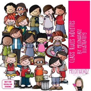 Class Rules clip art, Kidlettes, Manners COLORED Version