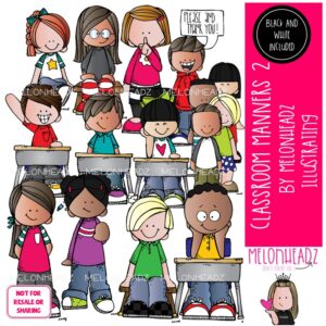Classroom Manners 2 clip art, etiquette, rules COMBO PACK