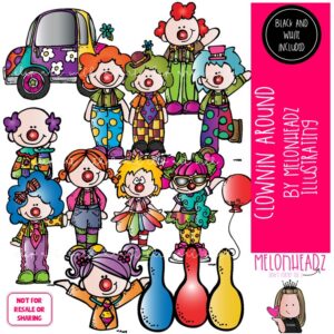 Clownin Around clip art, clowns, costume, circus COMBO PACK