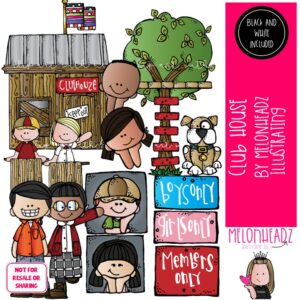 Clubhouse clip art, treehouse, club COMBO PACK