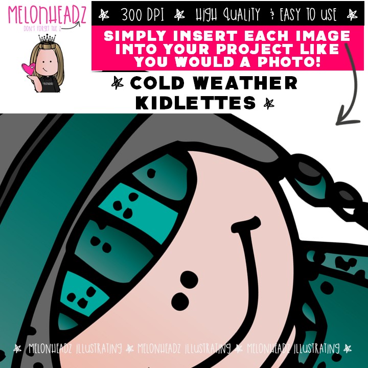 Cold Weather Kidlettes clip art, Winter clip art COMBO PACK - Image 3