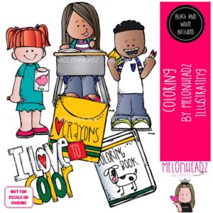 Coloring clip art, crayons, color book, art Mini
