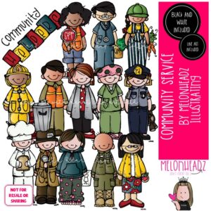 Community Service clip art, career, worker COMBO PACK