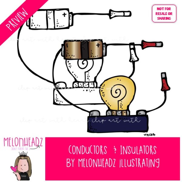 Conductors and Insulators clip art, science, experiment COMBO PACK ...