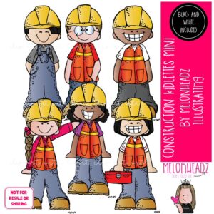 Construction Kidlettes clip art, career, hard hat Mini
