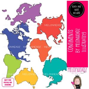 Continents clip art, world Mini