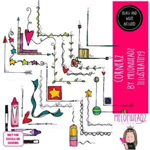 Corner clip art, page break, divider COMBO PACK