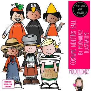 Costume Kidlettes clip art, Fall, pumpkin spice Mini