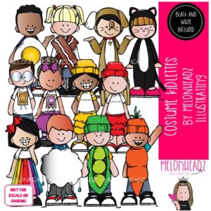 Costume Kidlettes clip art, Halloween, pairs COMBO PACK