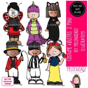 Costume Kidlettes 2 clip art, Halloween, princess Mini