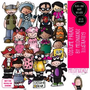 Costume Parade clip art, Halloween, school COMBO PACK