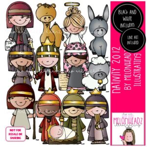 Nativity clip art 2012, Bobbleheadz clip art COMBO PACK