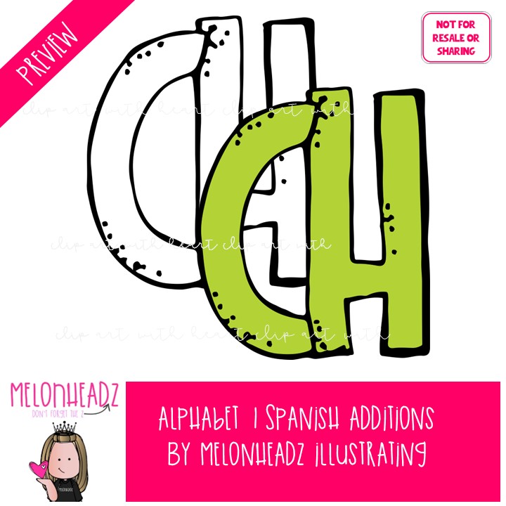 Alphabet 1 clip art, Spanish Additions clip art, Letters clip art Mini - Image 2
