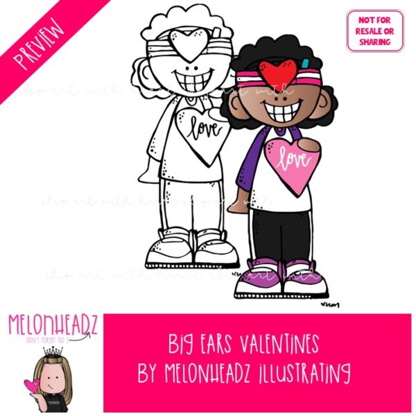 Valentines Day clip art - Big Ears - Mini - Image 2