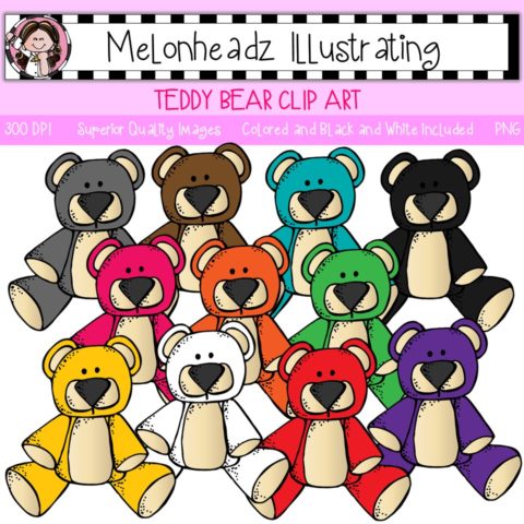 Teddy Bear clip art- Single Image - Melonheadz