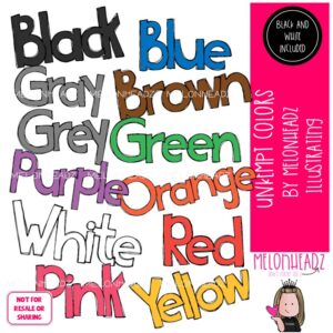 Unkempt Colors clip art, word art COMBO PACK