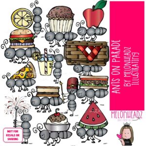 Ants on Parade clip art, Insect clip art, Bug clip art COLORED Version