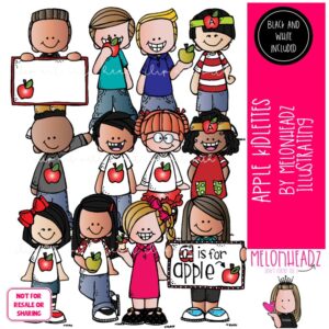 Apple Kidlettes clip art, Apple clip art COMBO PACK