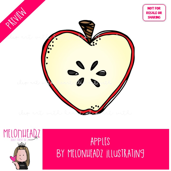 Apples clip art, Fruit clip art, Food clip art COLORED Version - Image 2