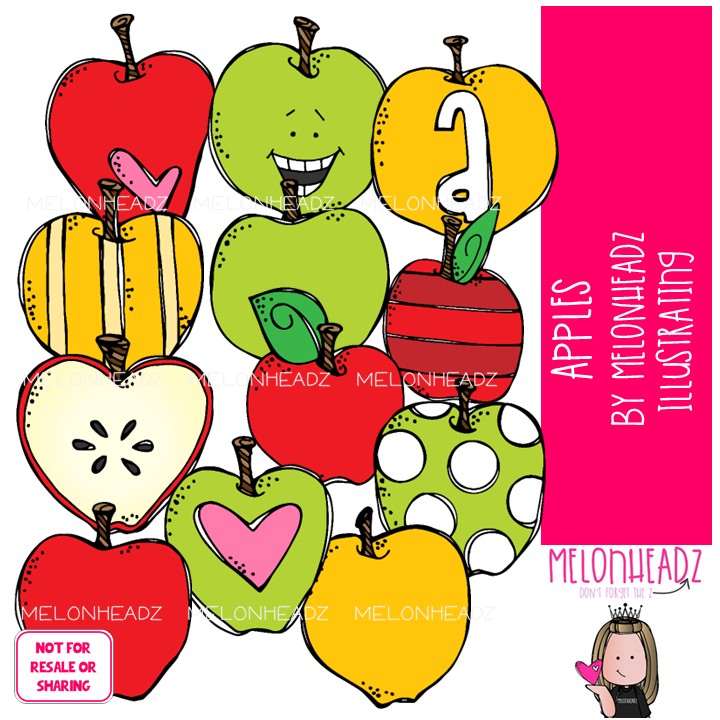 Apples clip art, Fruit clip art, Food clip art COLORED Version