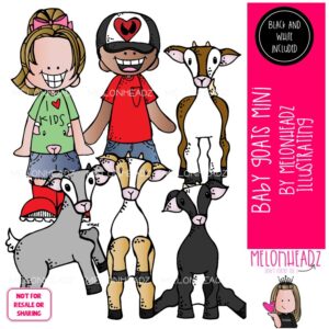 Baby goats clip art, kid clip art, farm animal clip art Mini