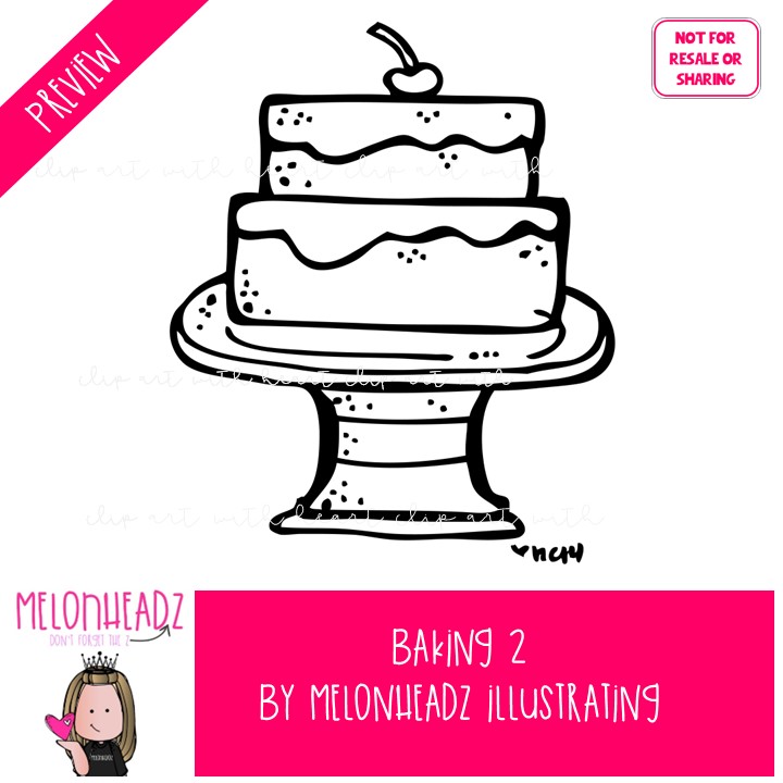 Baking clip art Part 2, Cookie clip art, Career clip art BLACK AND WHITE - Image 2