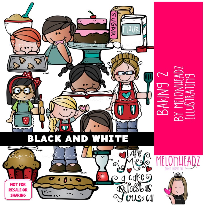 Baking clip art Part 2, Cookie clip art, Career clip art BLACK AND WHITE