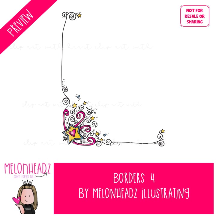 Borders clip art 4, frames, blank COLORED Version - Image 2