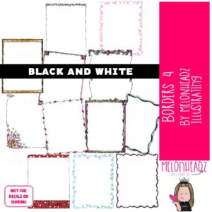 Borders clip art 4, frames, blank BLACK AND WHITE