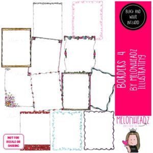 Borders clip art 4, frames, blank COMBO PACK