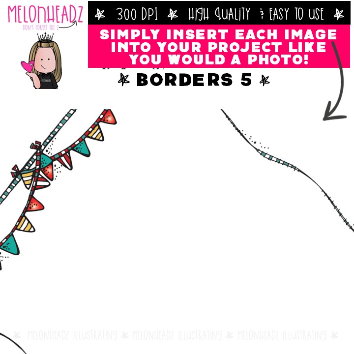 Borders clip art 5, frames, blank COLORED Version - Image 3