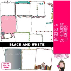 Borders clip art 5, frames, blank BLACK AND WHITE