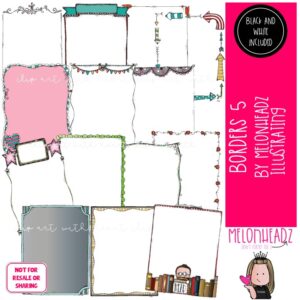 Borders clip art 5, frames, blank COMBO PACK