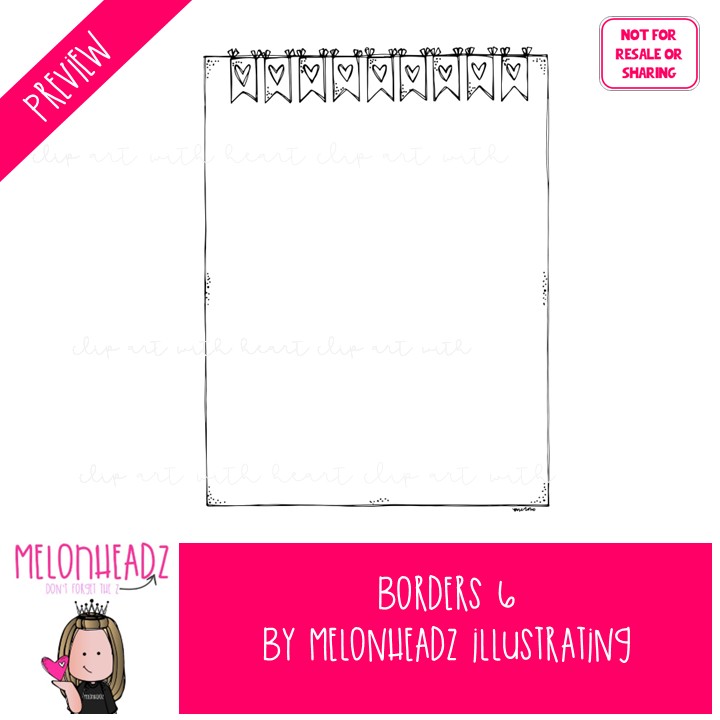 Borders clip art 6, frames, blank BLACK AND WHITE - Image 2