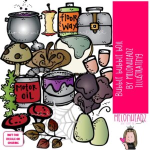 Bubble Bubble Boil clip art, literature, book companion, Halloween COLORED Version