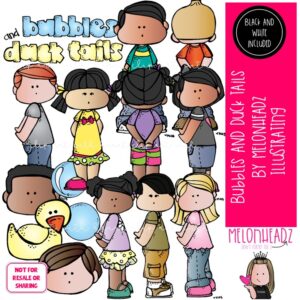 Bubbles and Ducktails clip art, line up, quiet COMBO PACK