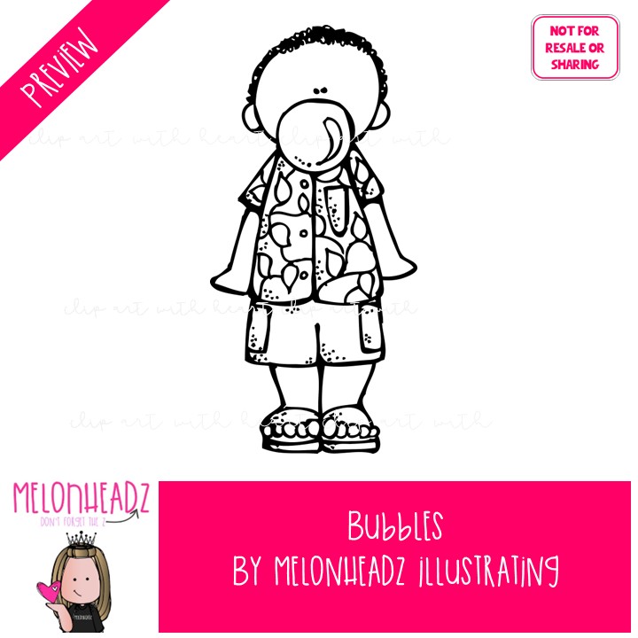 Bubbles clip art, gum, bath LINE ART and BLACK AND WHITE - Image 2