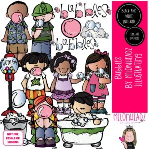 Bubbles clip art, gum, bath COMBO PACK